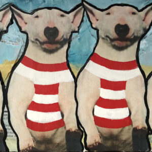Four Bull Terriers in Shirts