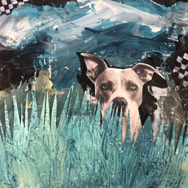 Spike Original Painting of a Pitbull