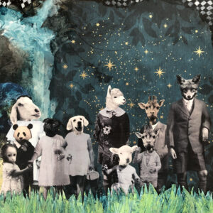 Night Play. An original anthropomorphic painting