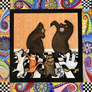 The Dancers. An original, whimsical painting.