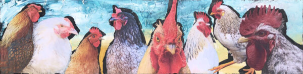 Chickens in the Yard Original Painting