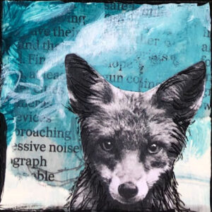 Foxy Magee Remembered the Chickens Original Tiny Painting 2" x 2"