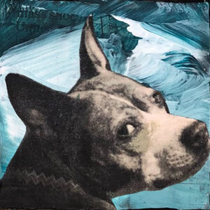 Twisted Lulu with a Faint Smile Original Tiny Painting 2" x 2"